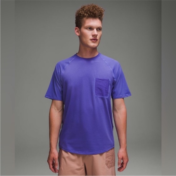 Lululemon Ventilated Hiking Short Sleeve Shirt Charged Indigo Chai Purple Color